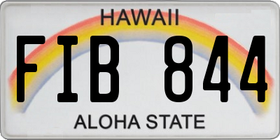 HI license plate FIB844