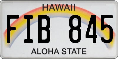 HI license plate FIB845