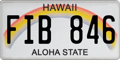 HI license plate FIB846