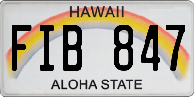 HI license plate FIB847