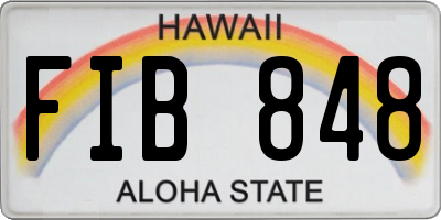 HI license plate FIB848