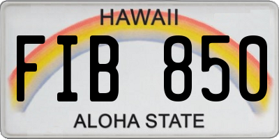 HI license plate FIB850