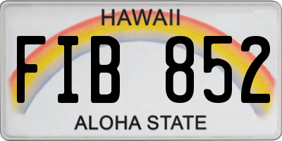 HI license plate FIB852