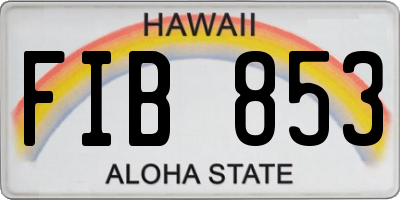HI license plate FIB853