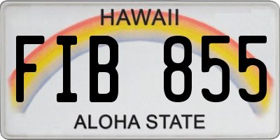 HI license plate FIB855