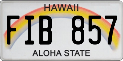 HI license plate FIB857