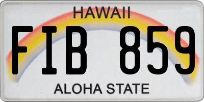 HI license plate FIB859