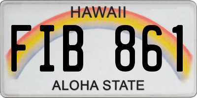 HI license plate FIB861