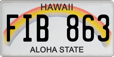 HI license plate FIB863