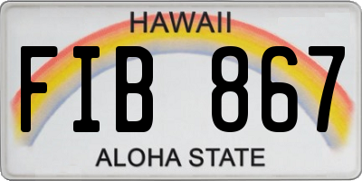 HI license plate FIB867