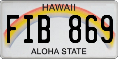 HI license plate FIB869