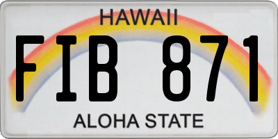 HI license plate FIB871