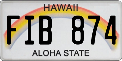 HI license plate FIB874