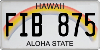 HI license plate FIB875