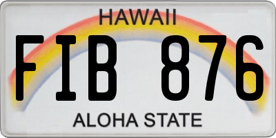 HI license plate FIB876