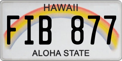 HI license plate FIB877