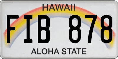 HI license plate FIB878
