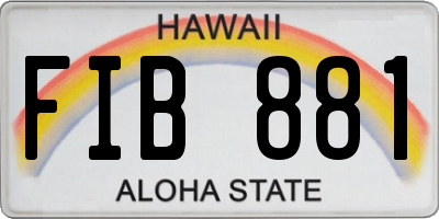 HI license plate FIB881