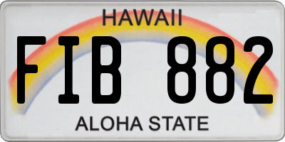 HI license plate FIB882