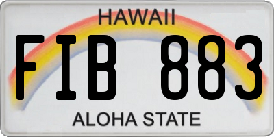 HI license plate FIB883
