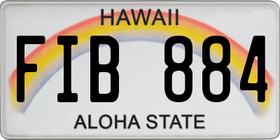 HI license plate FIB884
