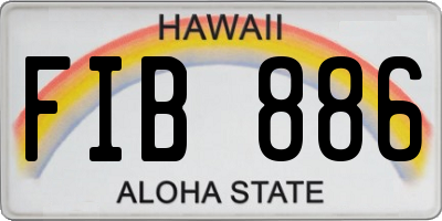 HI license plate FIB886