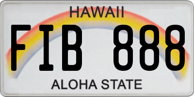 HI license plate FIB888