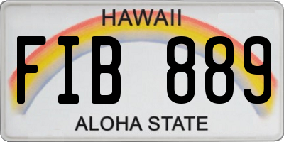 HI license plate FIB889