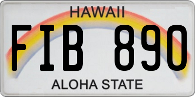 HI license plate FIB890