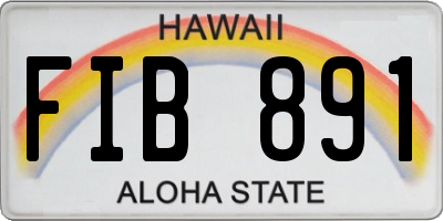 HI license plate FIB891