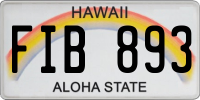 HI license plate FIB893