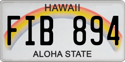 HI license plate FIB894