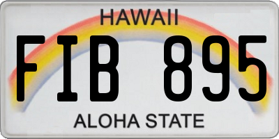 HI license plate FIB895
