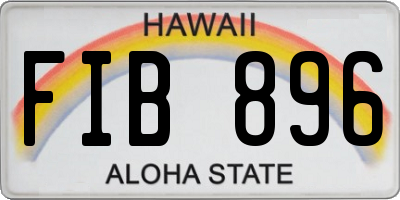 HI license plate FIB896