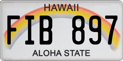 HI license plate FIB897