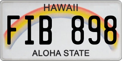 HI license plate FIB898