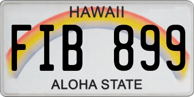 HI license plate FIB899