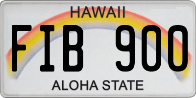 HI license plate FIB900