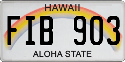 HI license plate FIB903
