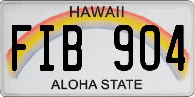 HI license plate FIB904