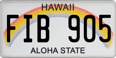 HI license plate FIB905