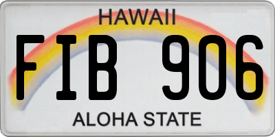 HI license plate FIB906