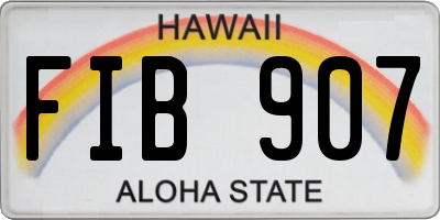 HI license plate FIB907