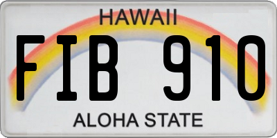 HI license plate FIB910