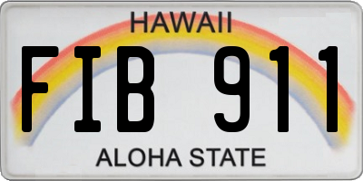 HI license plate FIB911
