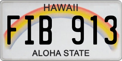 HI license plate FIB913