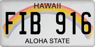 HI license plate FIB916