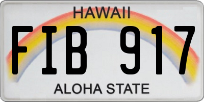 HI license plate FIB917