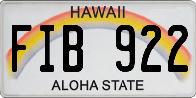 HI license plate FIB922