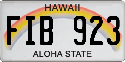 HI license plate FIB923